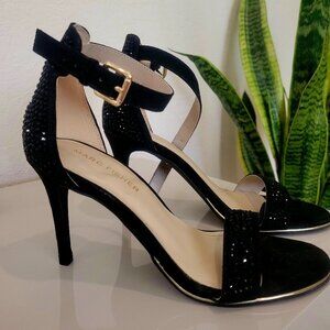 Marc Fisher “Betye” Black Jewel Heel Sandals